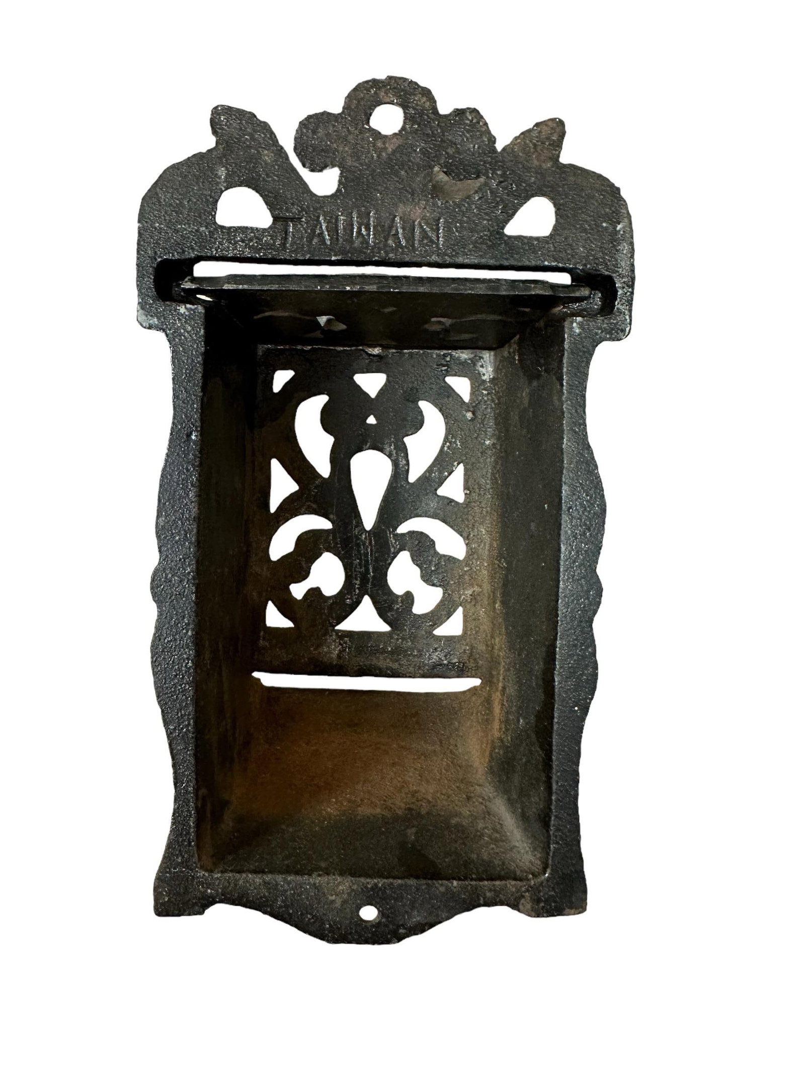 Vintage Cast Iron Matchbox Holder Wall Mount - 9