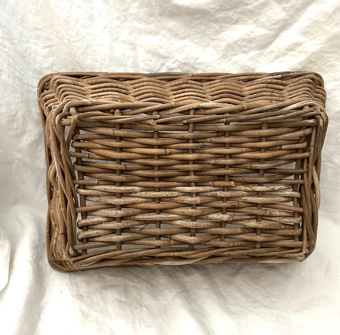 Woven Thick Woven Rattan Greige Tray Basket - 5