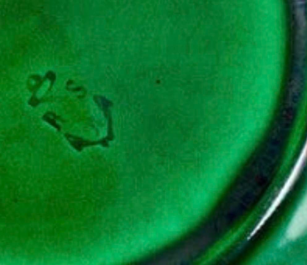 French Majolica Glazed Green Leaf Plate - 5