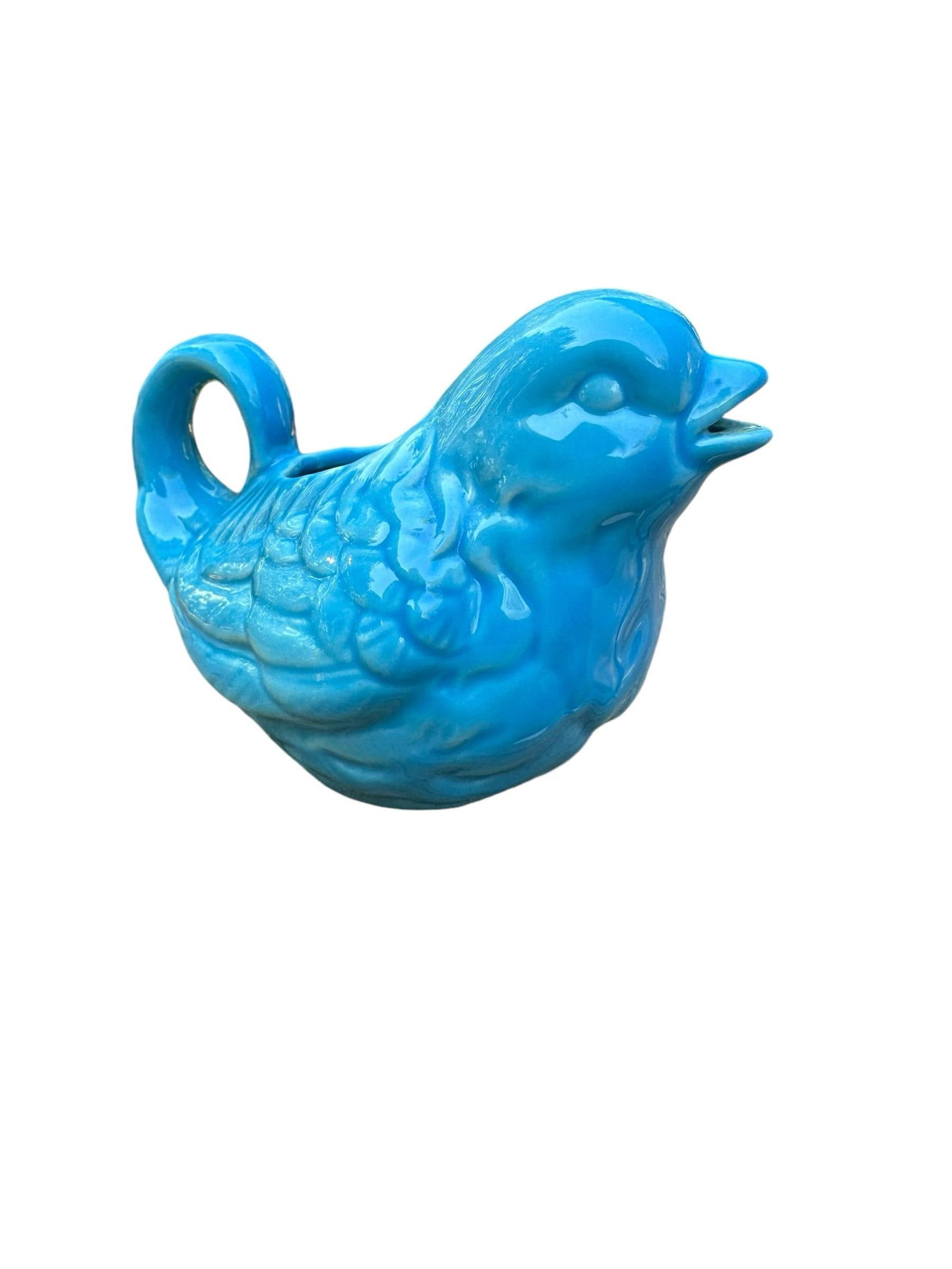 Late 20th Century Blue Bird Ceramic Creamer - 4