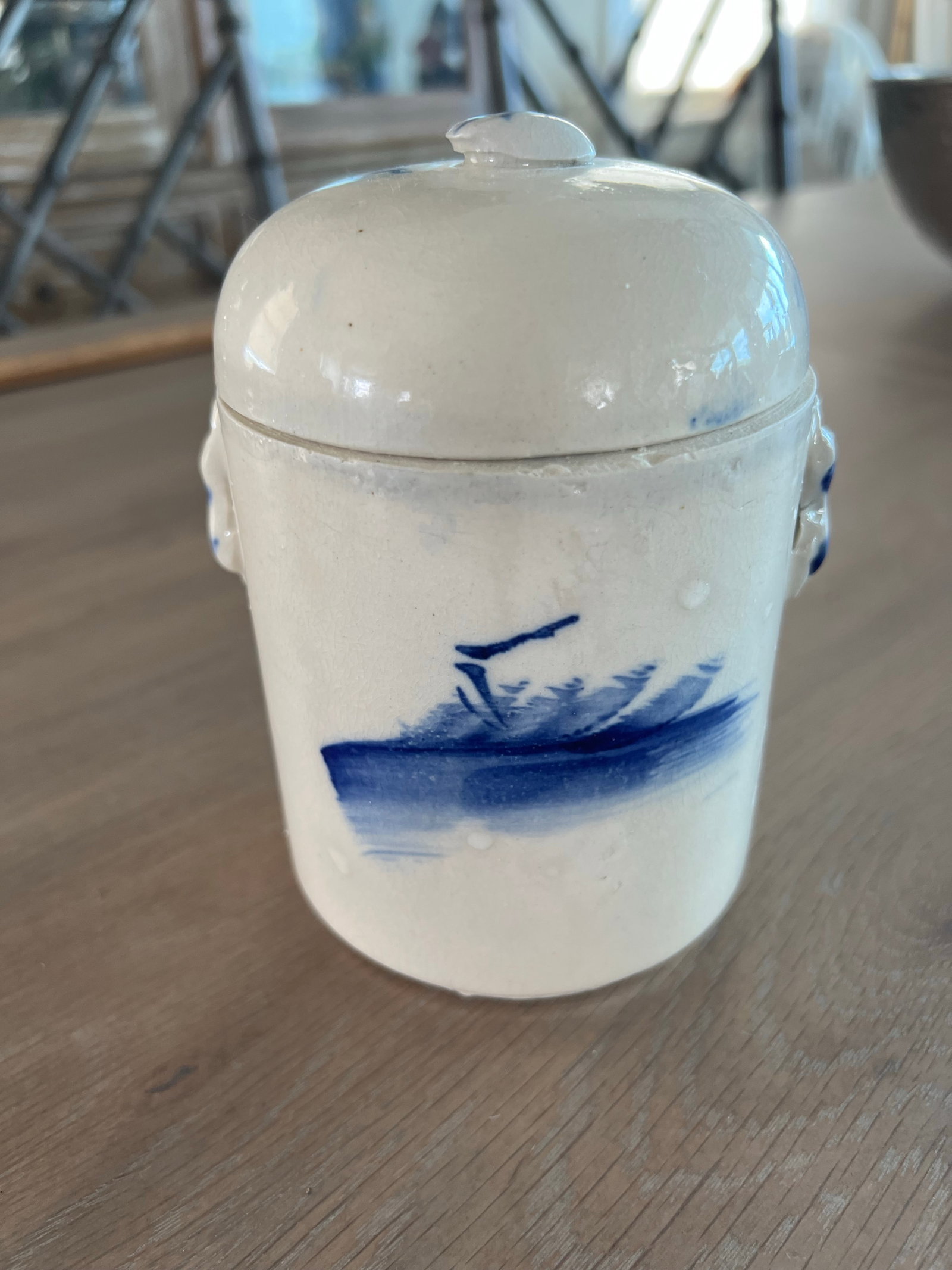 Chinoiserie Blue & White Chinese Tea Caddy - 11