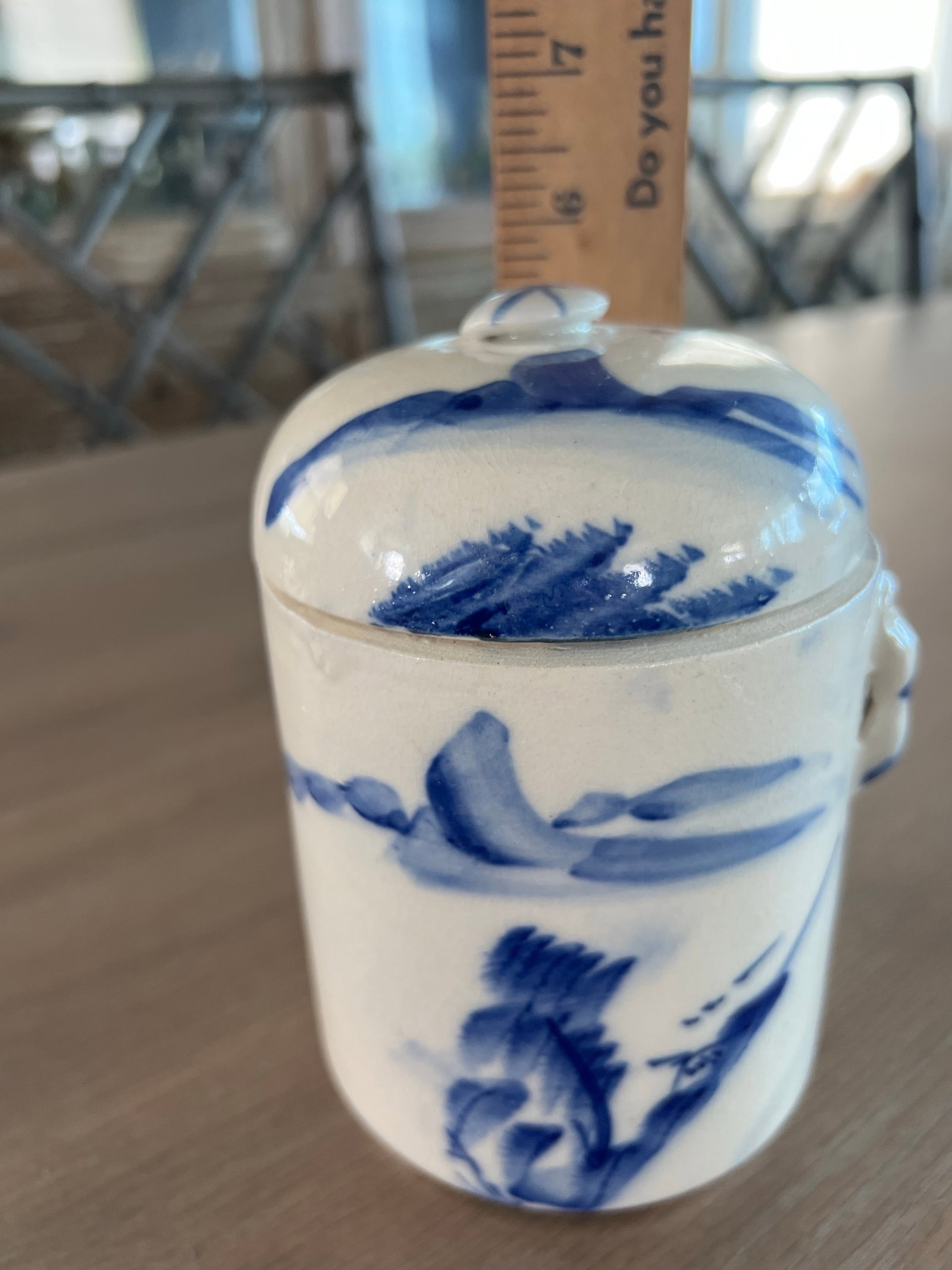 Chinoiserie Blue & White Chinese Tea Caddy - 12