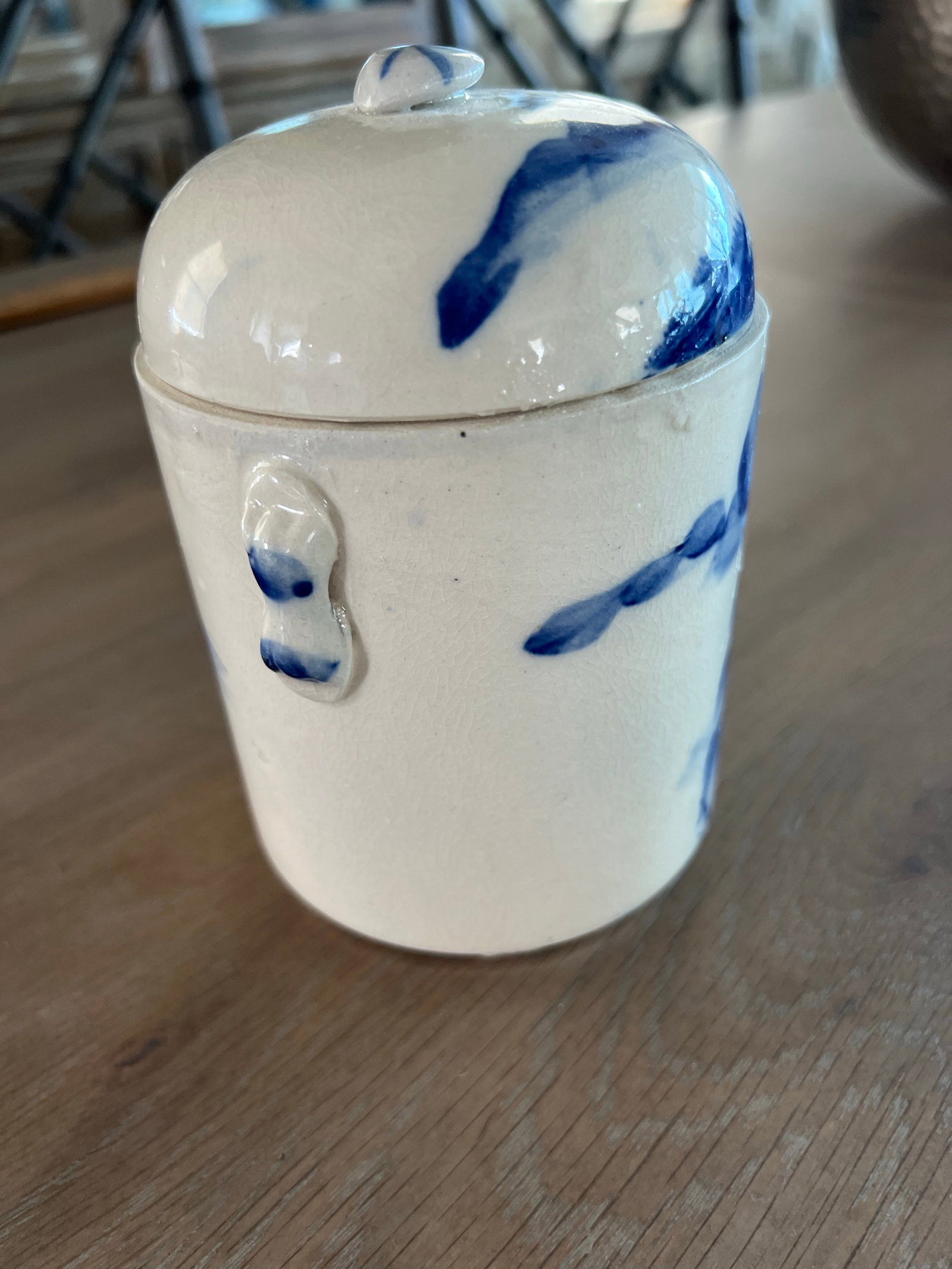 Chinoiserie Blue & White Chinese Tea Caddy - 3