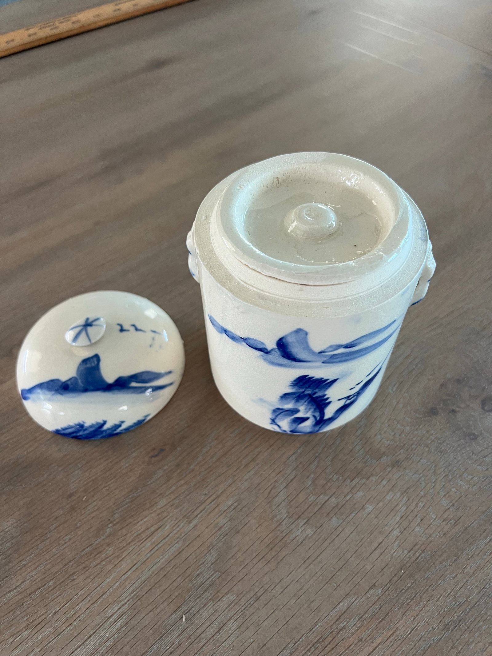 Chinoiserie Blue & White Chinese Tea Caddy - 6
