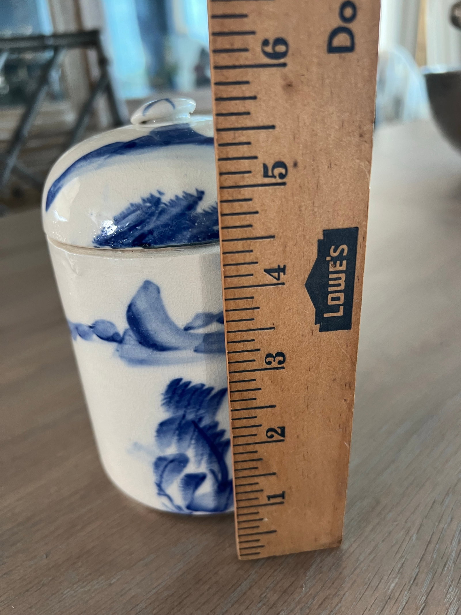 Chinoiserie Blue & White Chinese Tea Caddy - 8