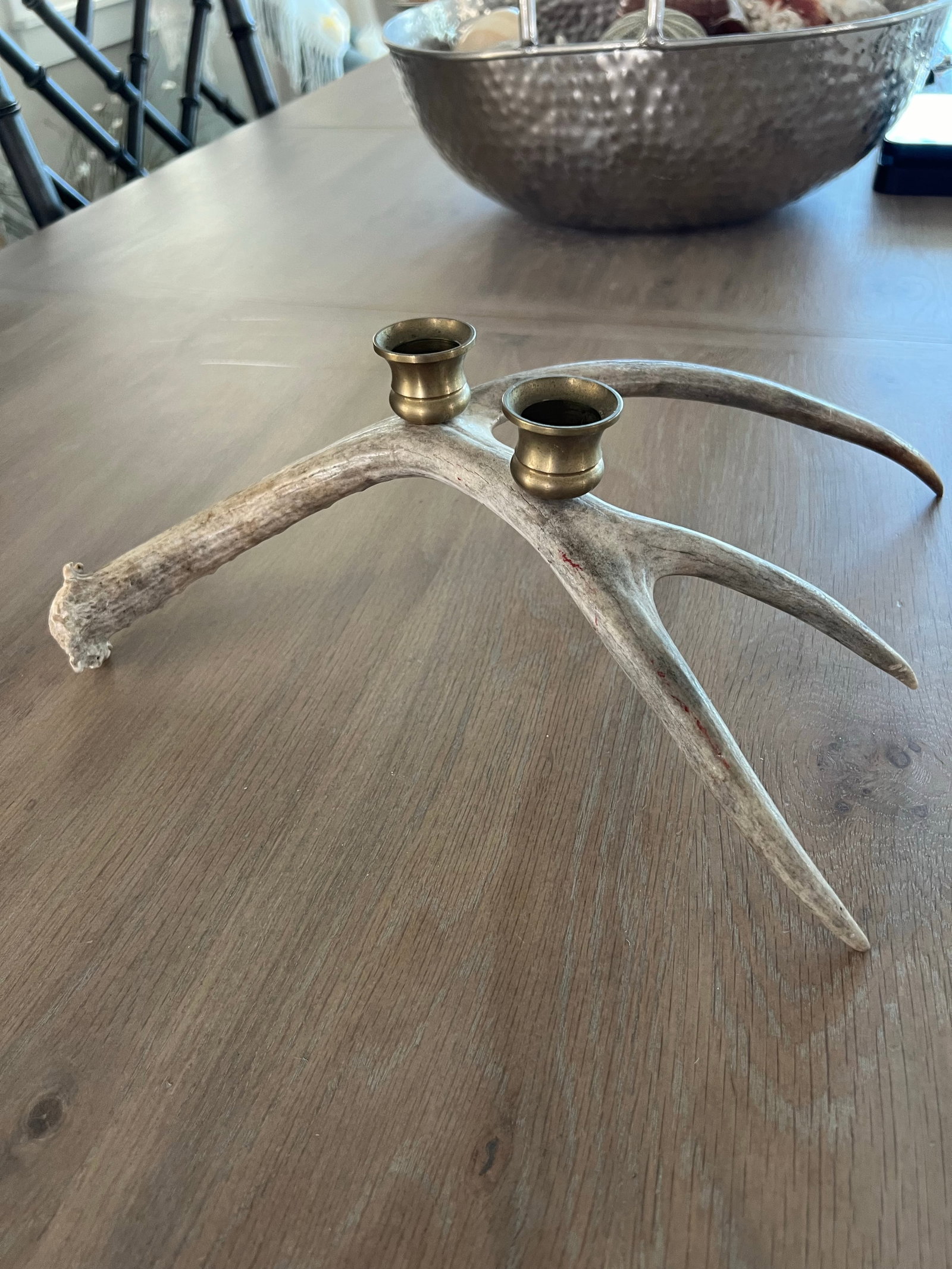 Vintage Natural Drop Deer Antler Candelabra - 2