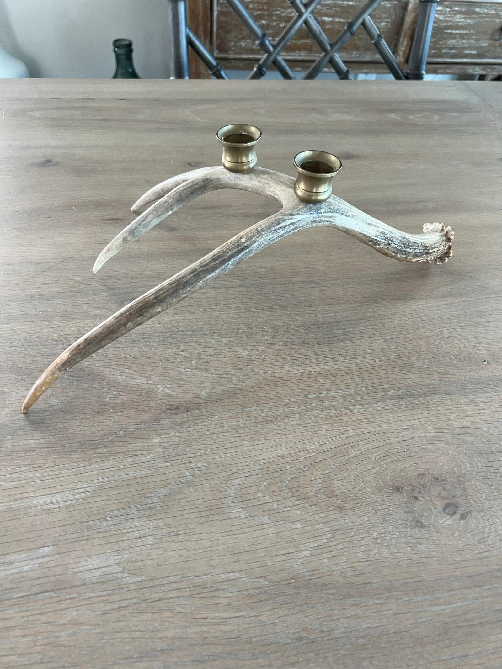 Vintage Natural Drop Deer Antler Candelabra - 3