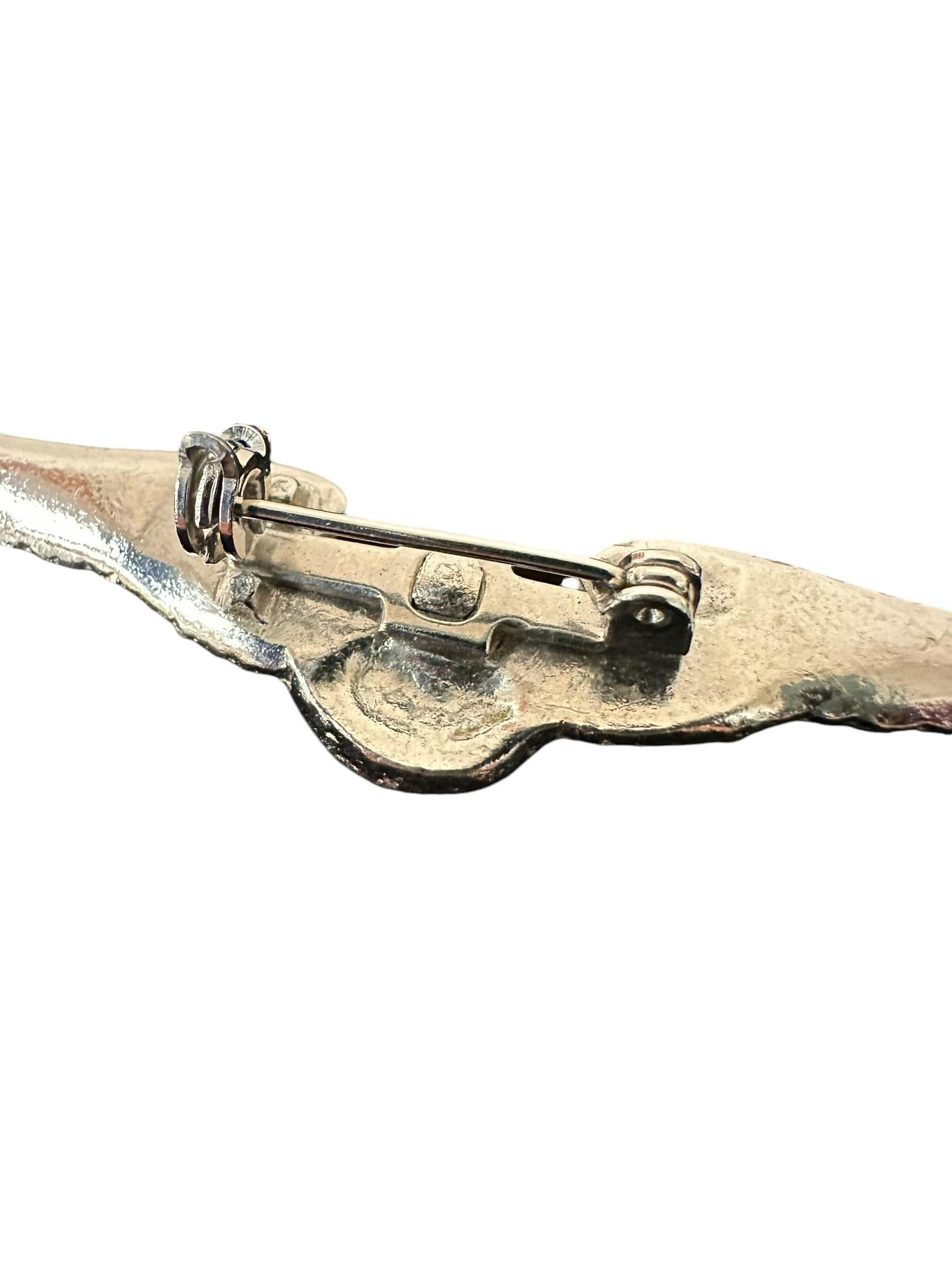 Vintage Airlines Souvenir Air Stewardess Wings Silver Tone Brooch Pin - 3