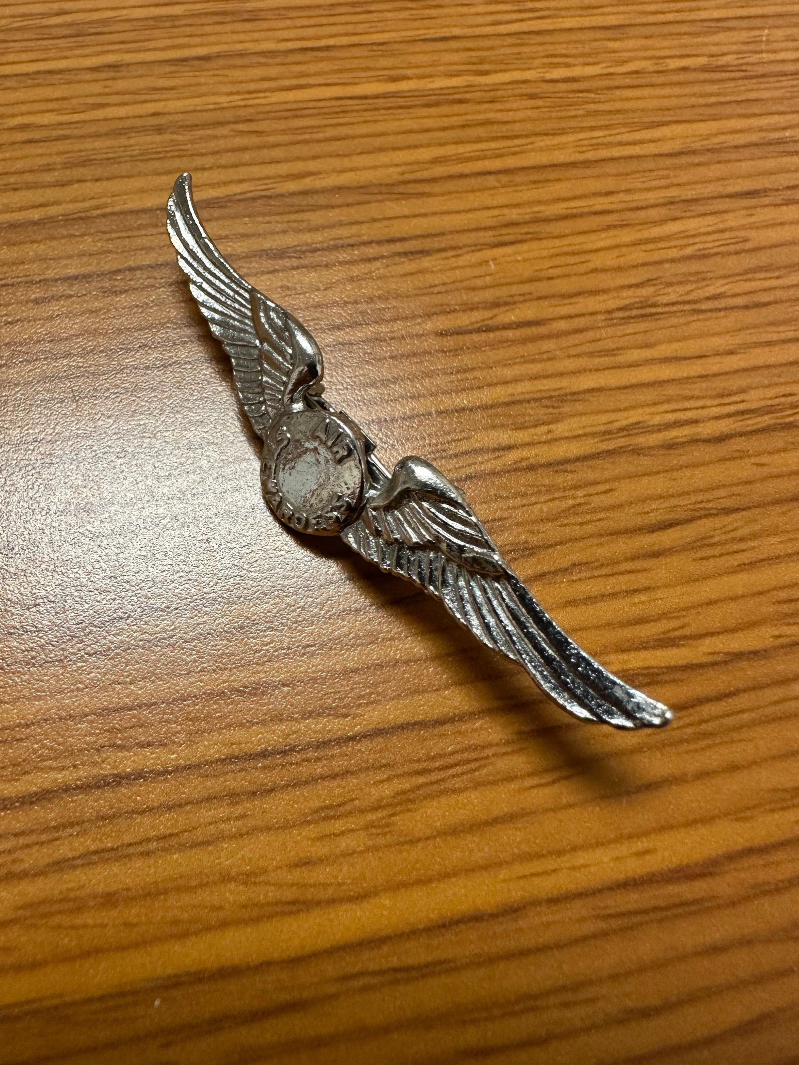 Vintage Airlines Souvenir Air Stewardess Wings Silver Tone Brooch Pin - 5