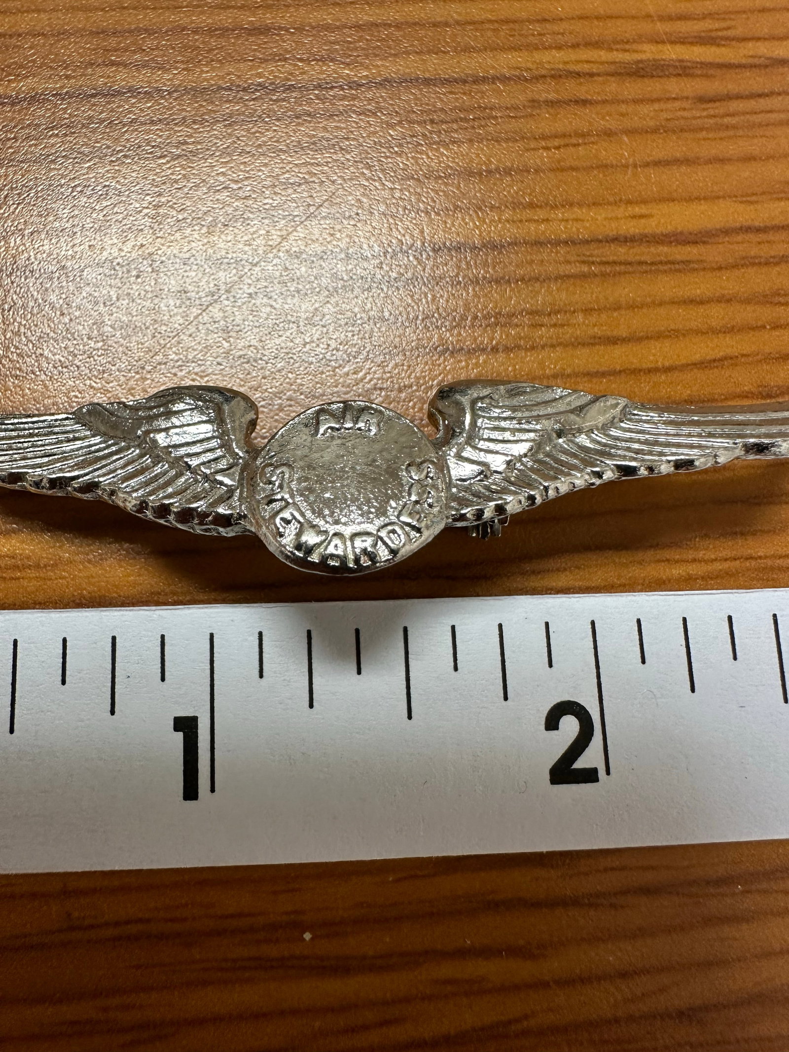 Vintage Airlines Souvenir Air Stewardess Wings Silver Tone Brooch Pin - 7