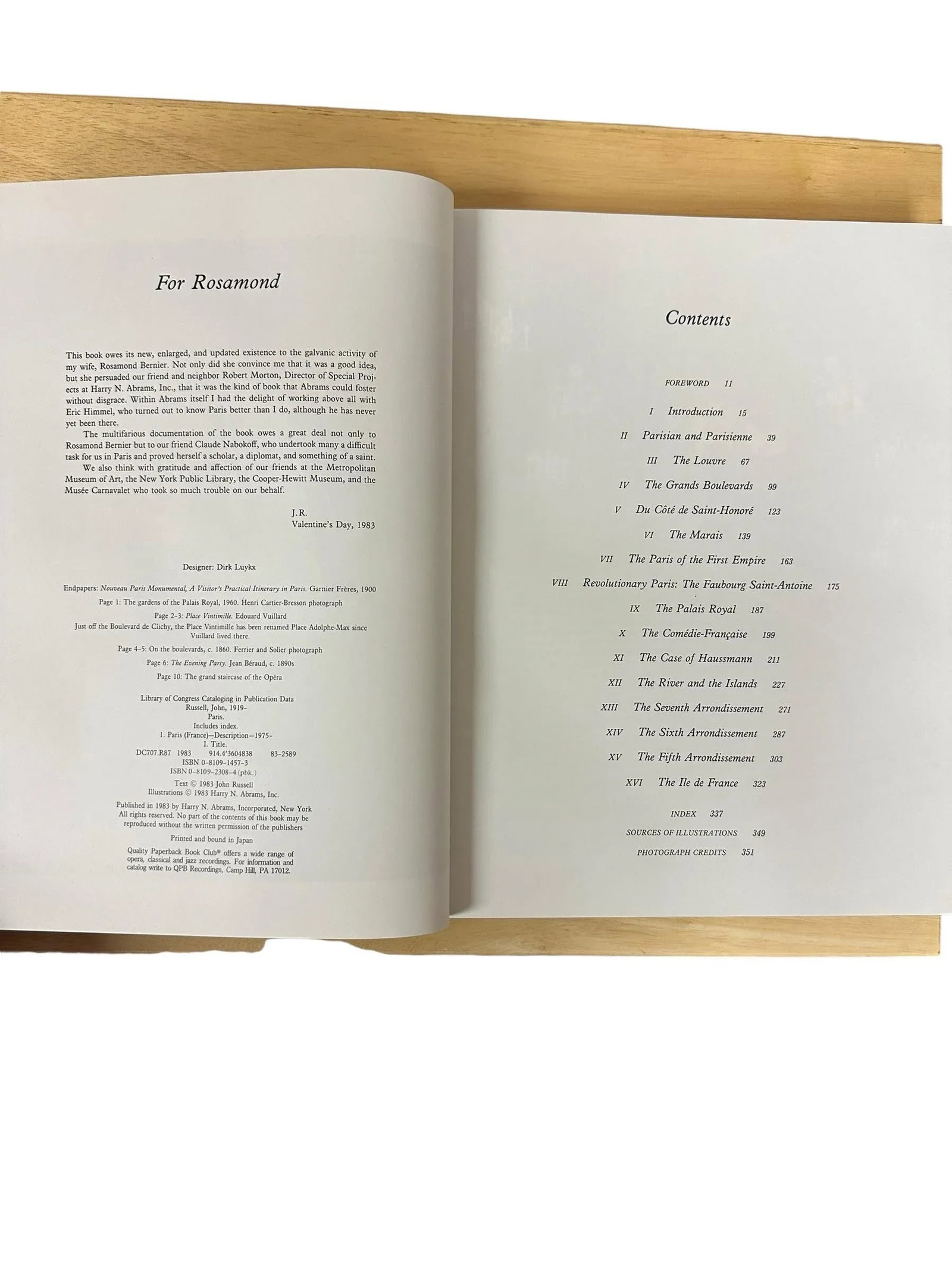 1983 First Edition Paris Hardcover Coffee Table Book John Russell - 6