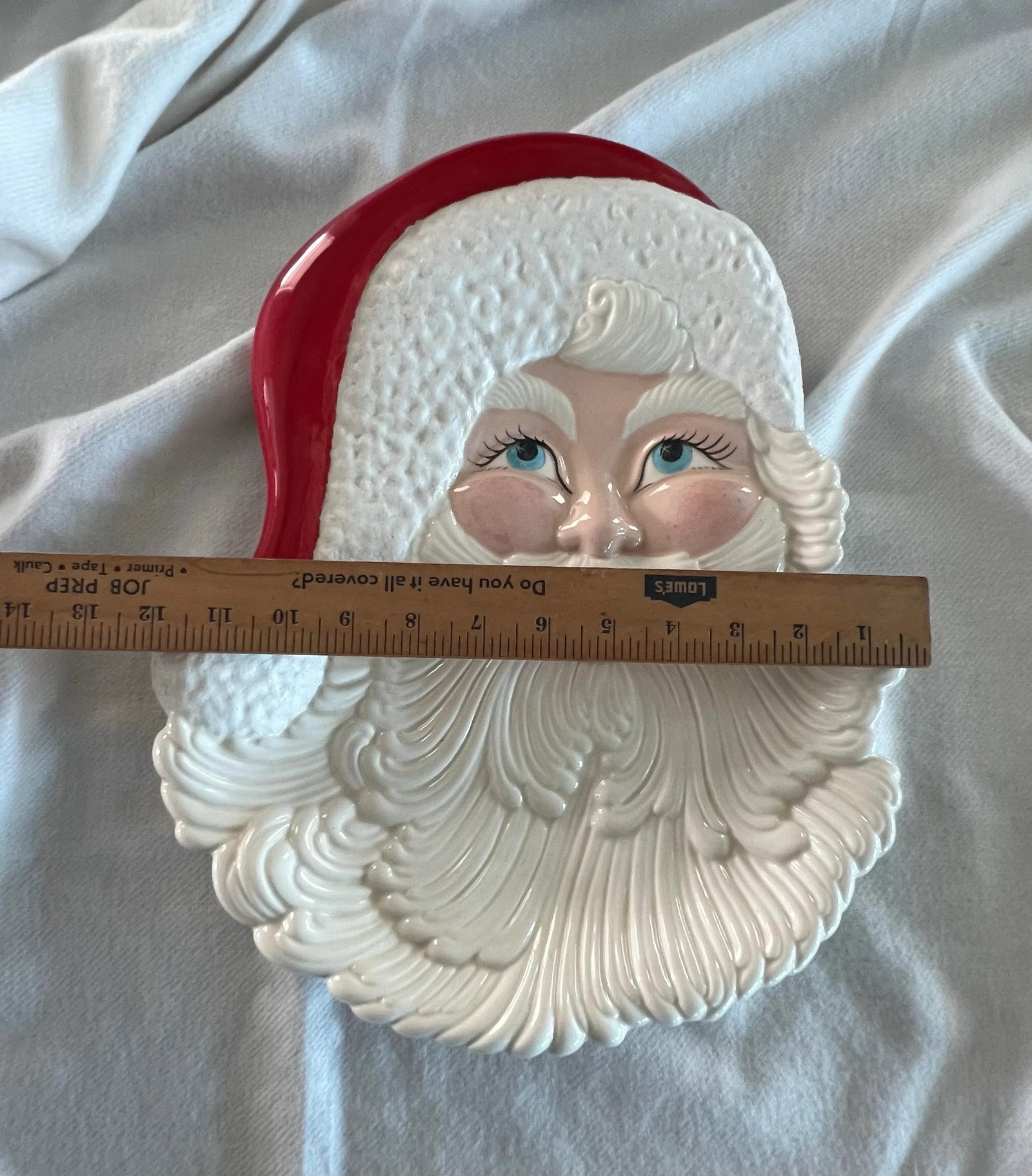 Vintage Large Santa Ceramic Serving Tray - 3