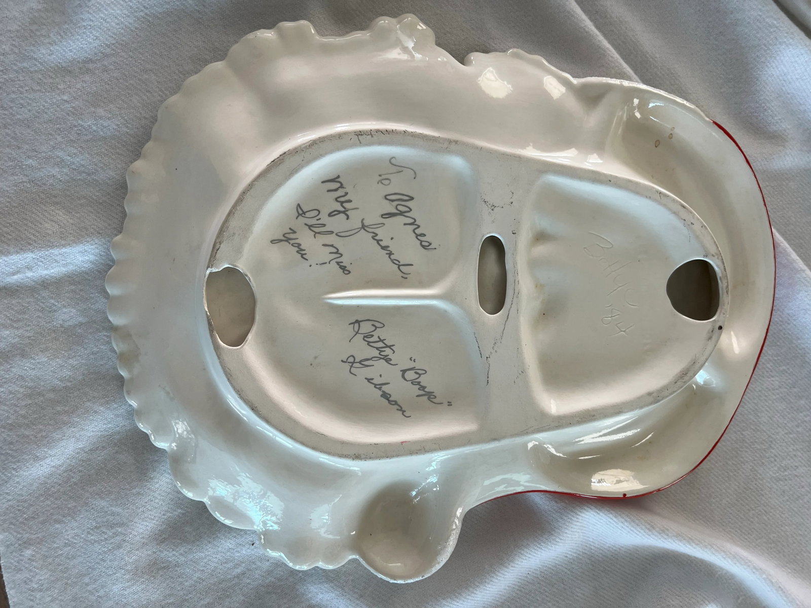 Vintage Large Santa Ceramic Serving Tray - 4