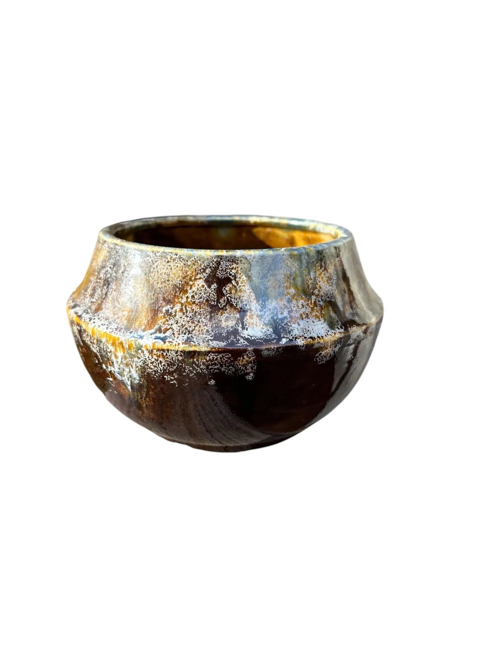 Vintage 1970's D&D Floral Oklahoma Usa Ja-2 Pottery Planter Bowl - 3