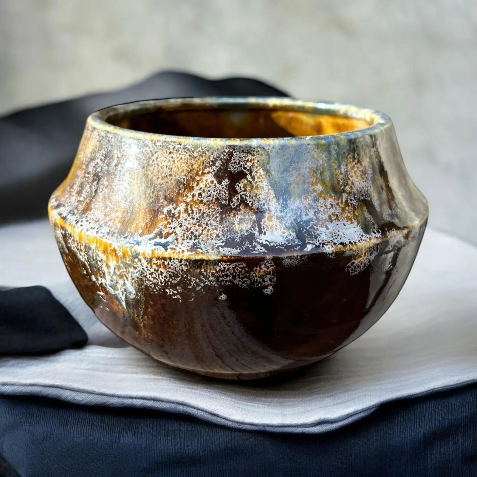 Vintage 1970's D&D Floral Oklahoma Usa Ja-2 Pottery Planter Bowl - 4