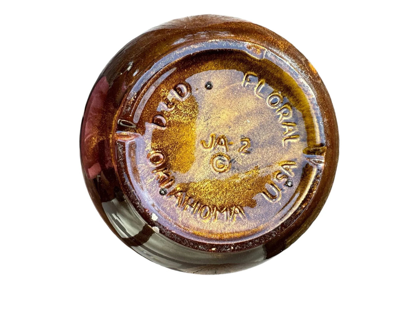 Vintage 1970's D&D Floral Oklahoma Usa Ja-2 Pottery Planter Bowl - 5