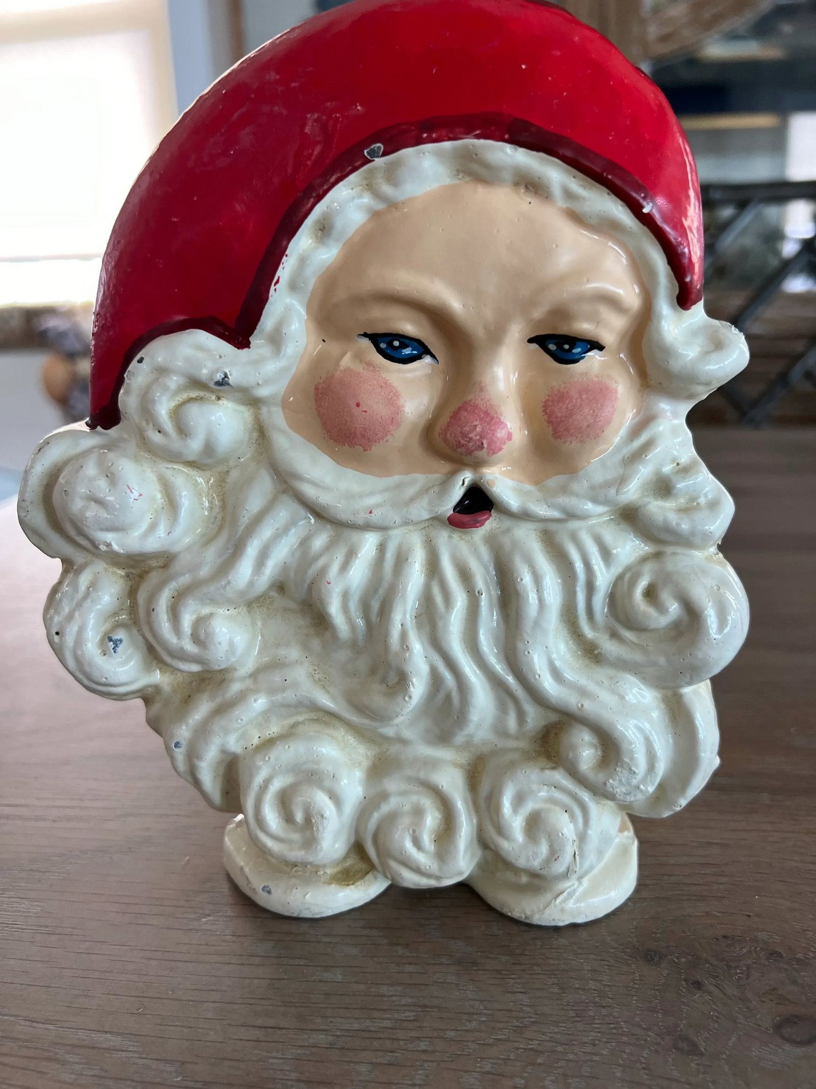 Mid Century Cast Iron Santa Claus Door Stop - 5