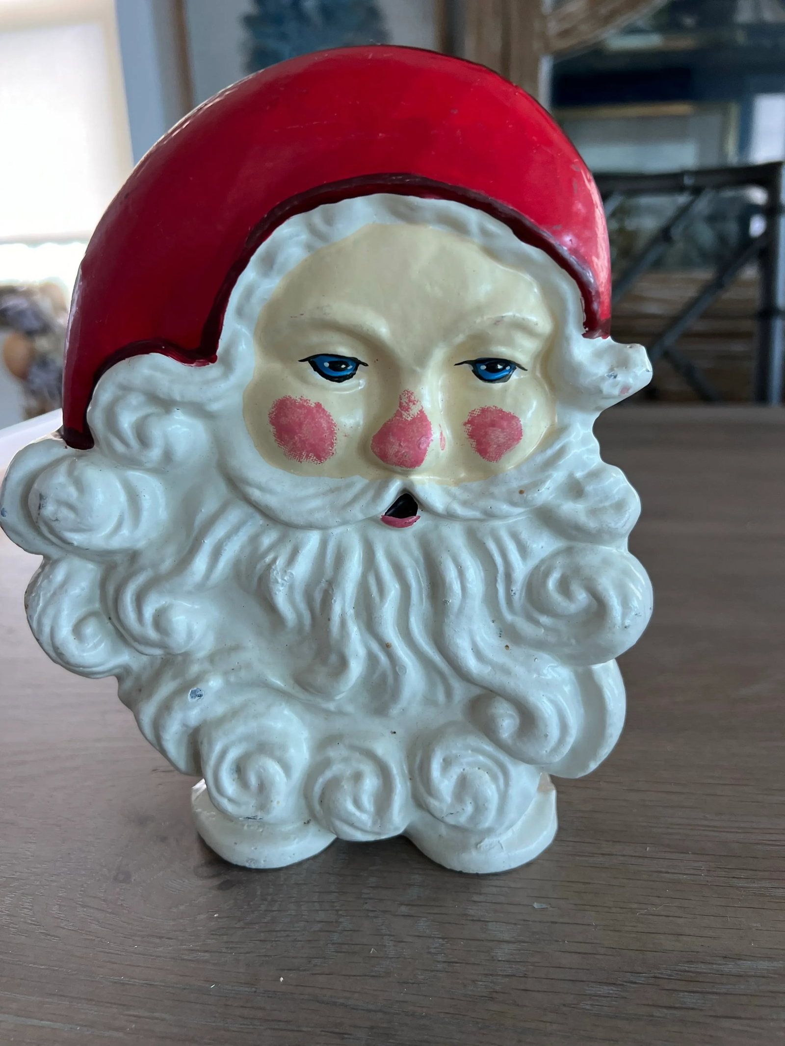 Mid Century Cast Iron Santa Claus Door Stop - 8