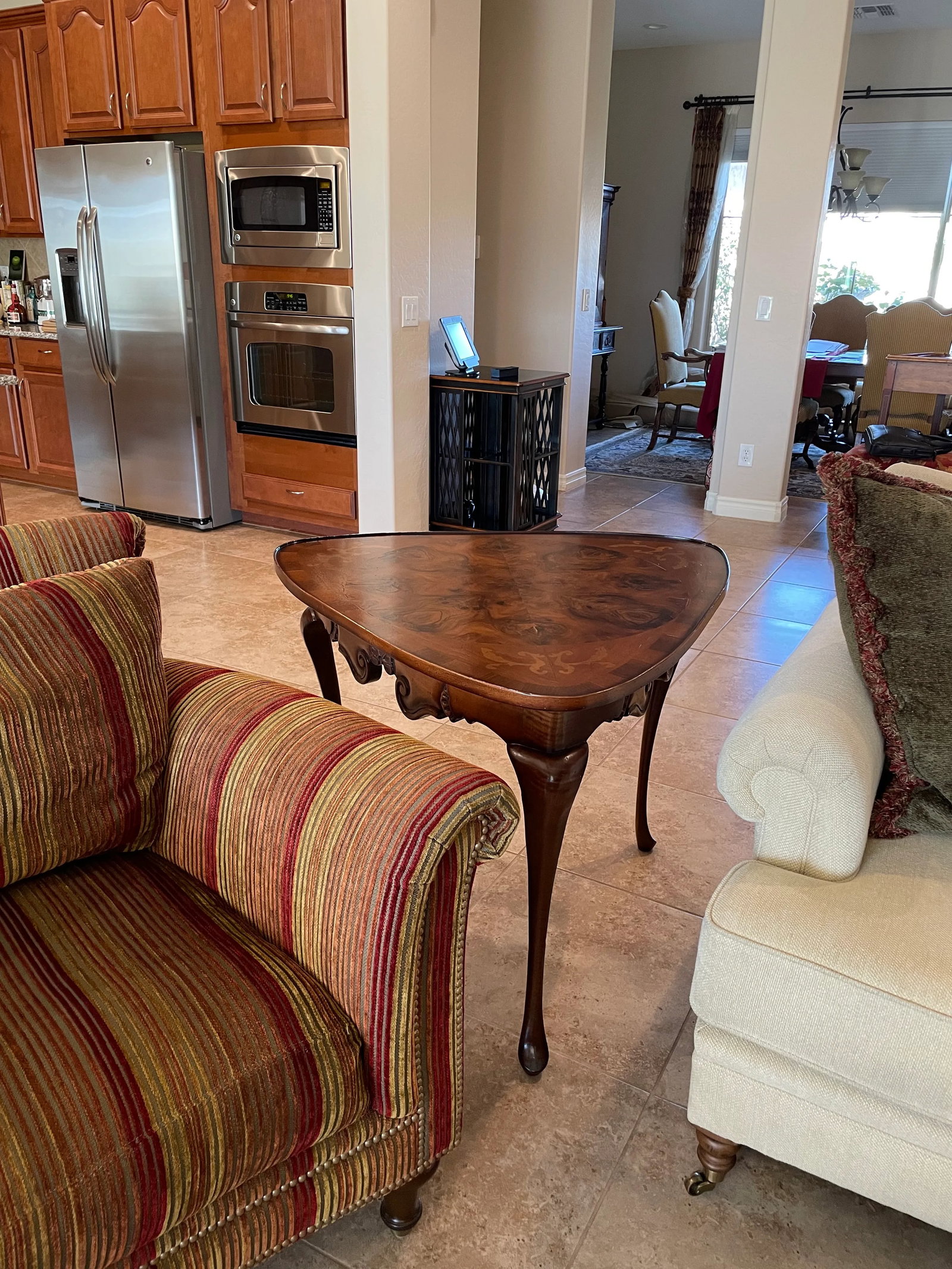 End Table Inlaid Wood Marquetry Style - 10