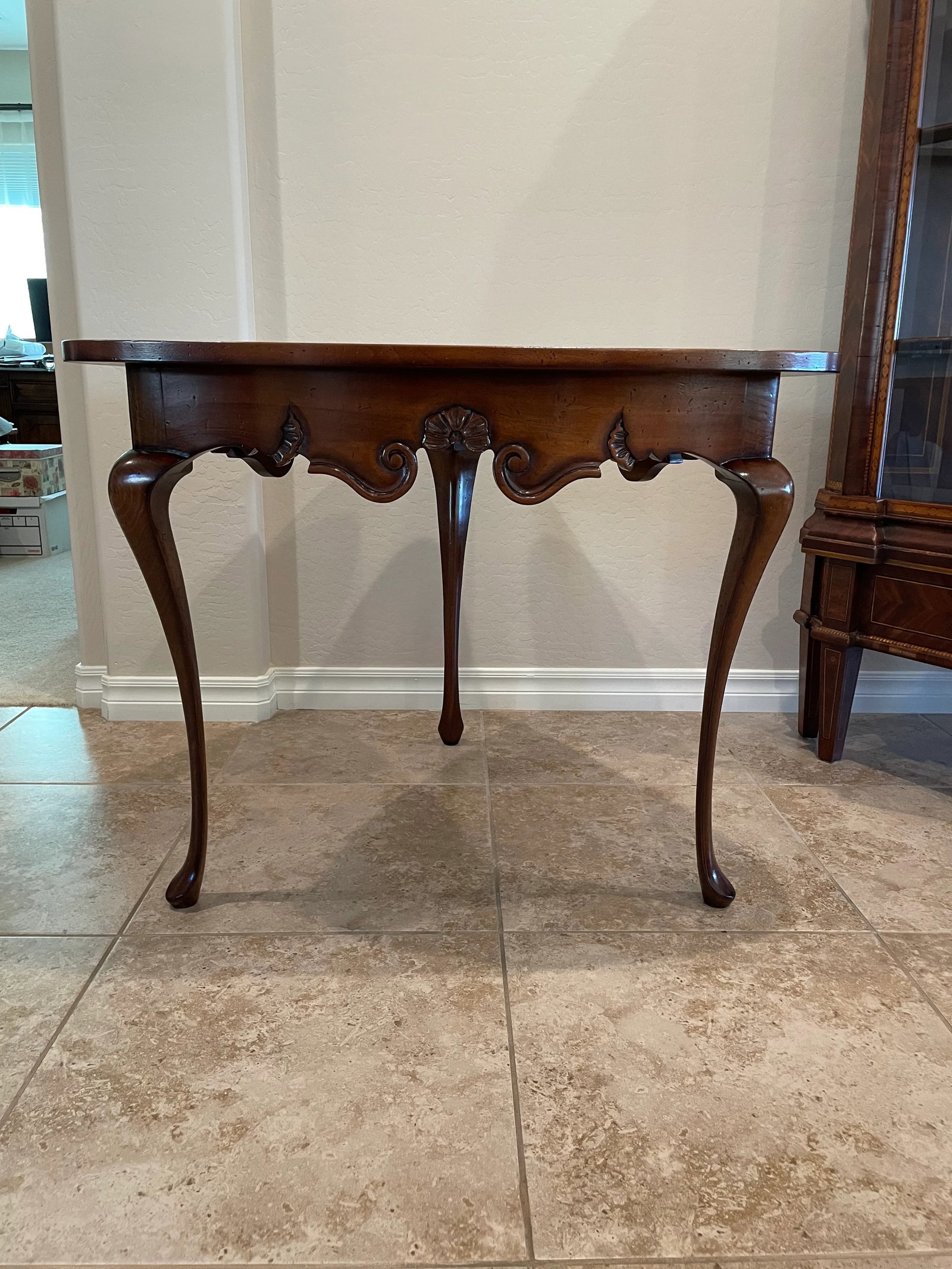 End Table Inlaid Wood Marquetry Style - 2