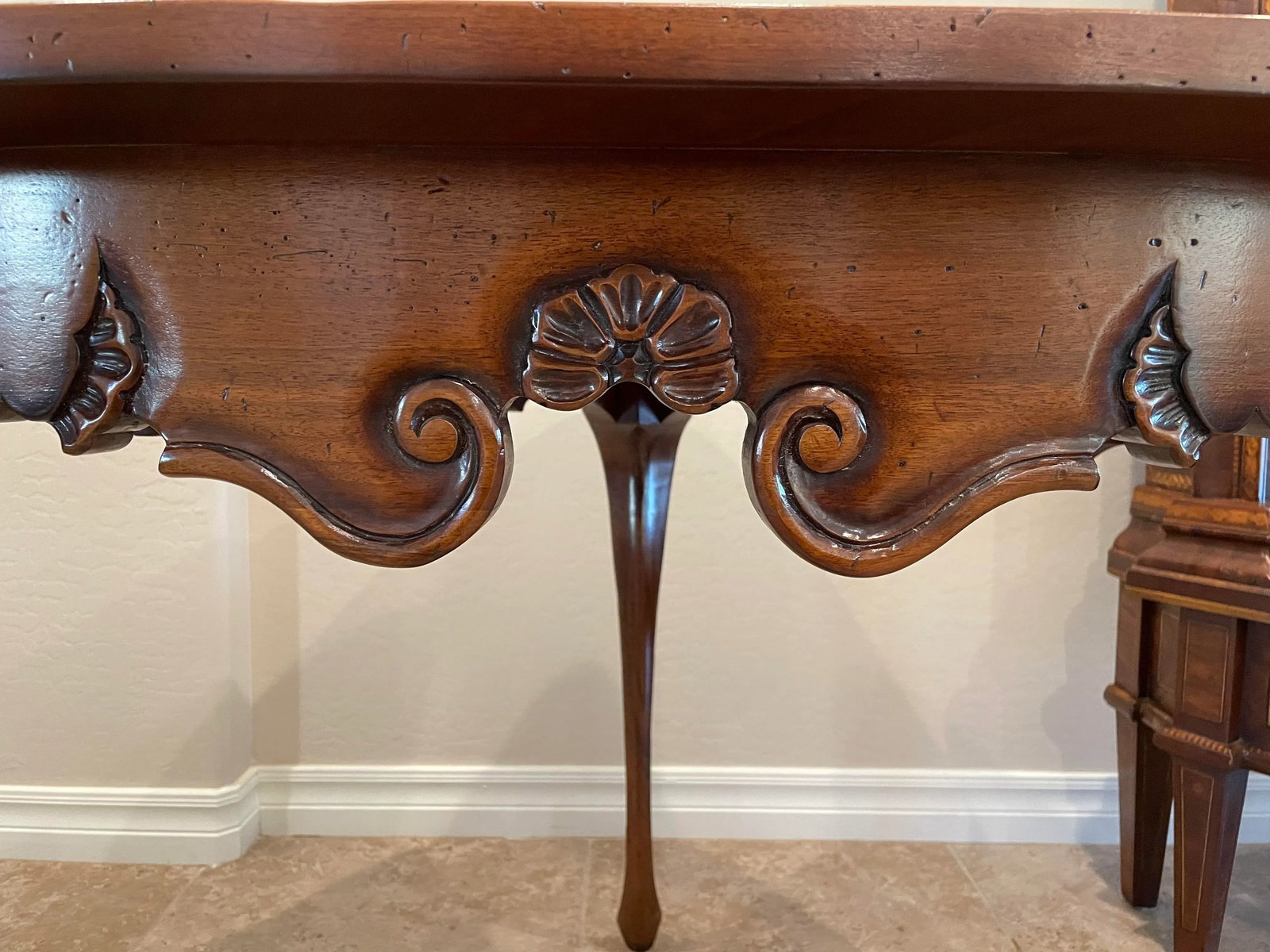 End Table Inlaid Wood Marquetry Style - 3