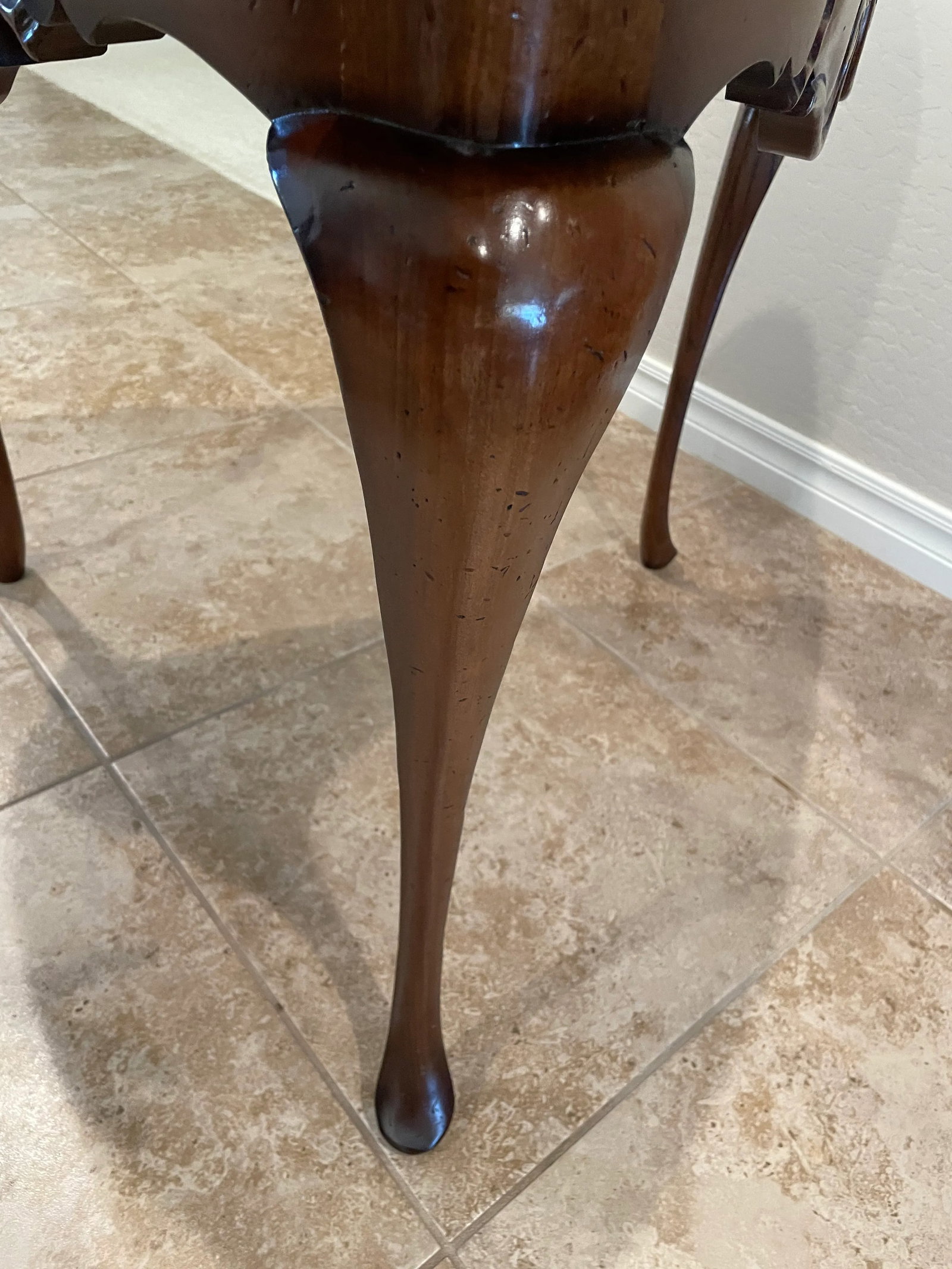 End Table Inlaid Wood Marquetry Style - 7