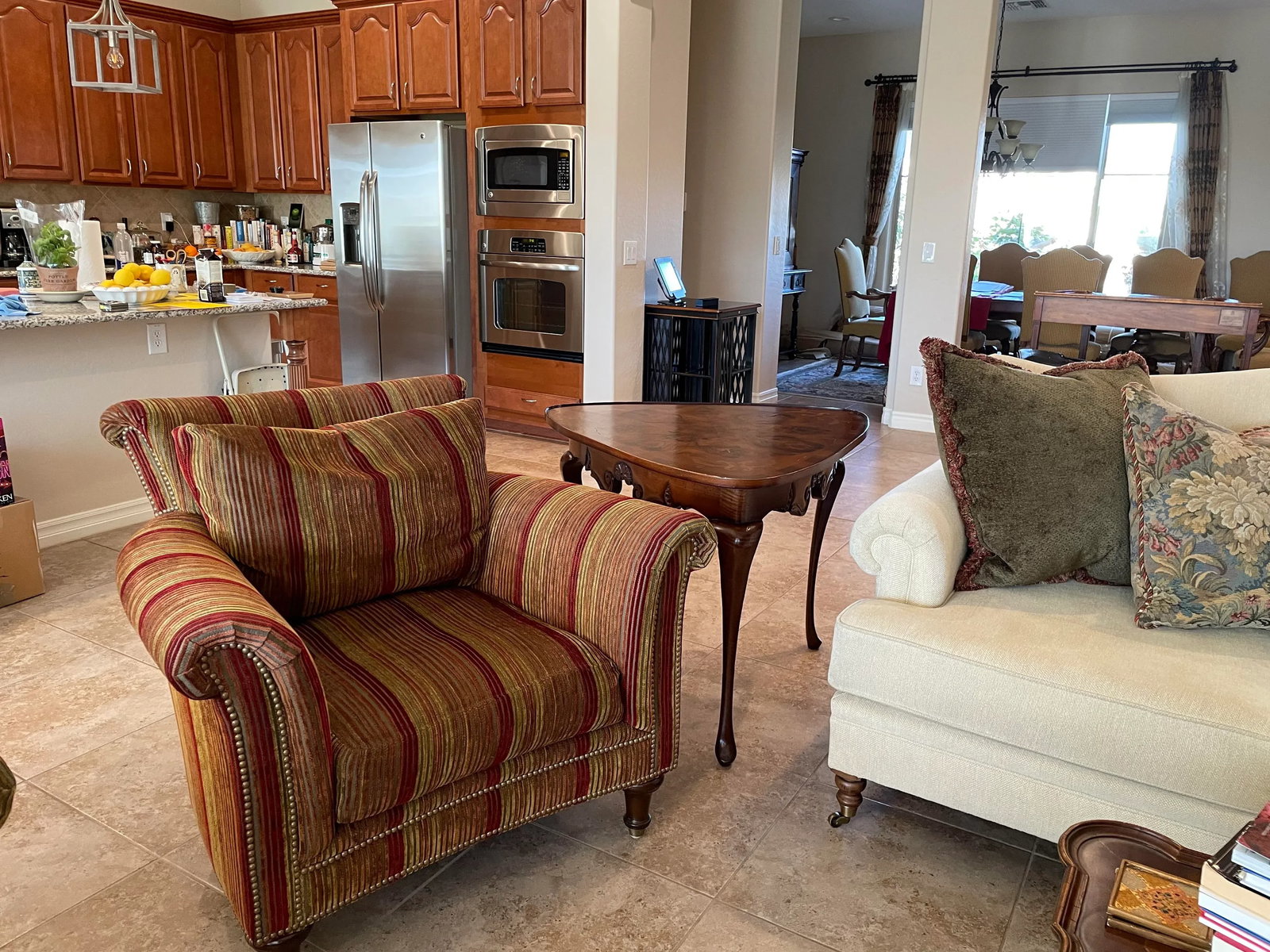 End Table Inlaid Wood Marquetry Style - 9