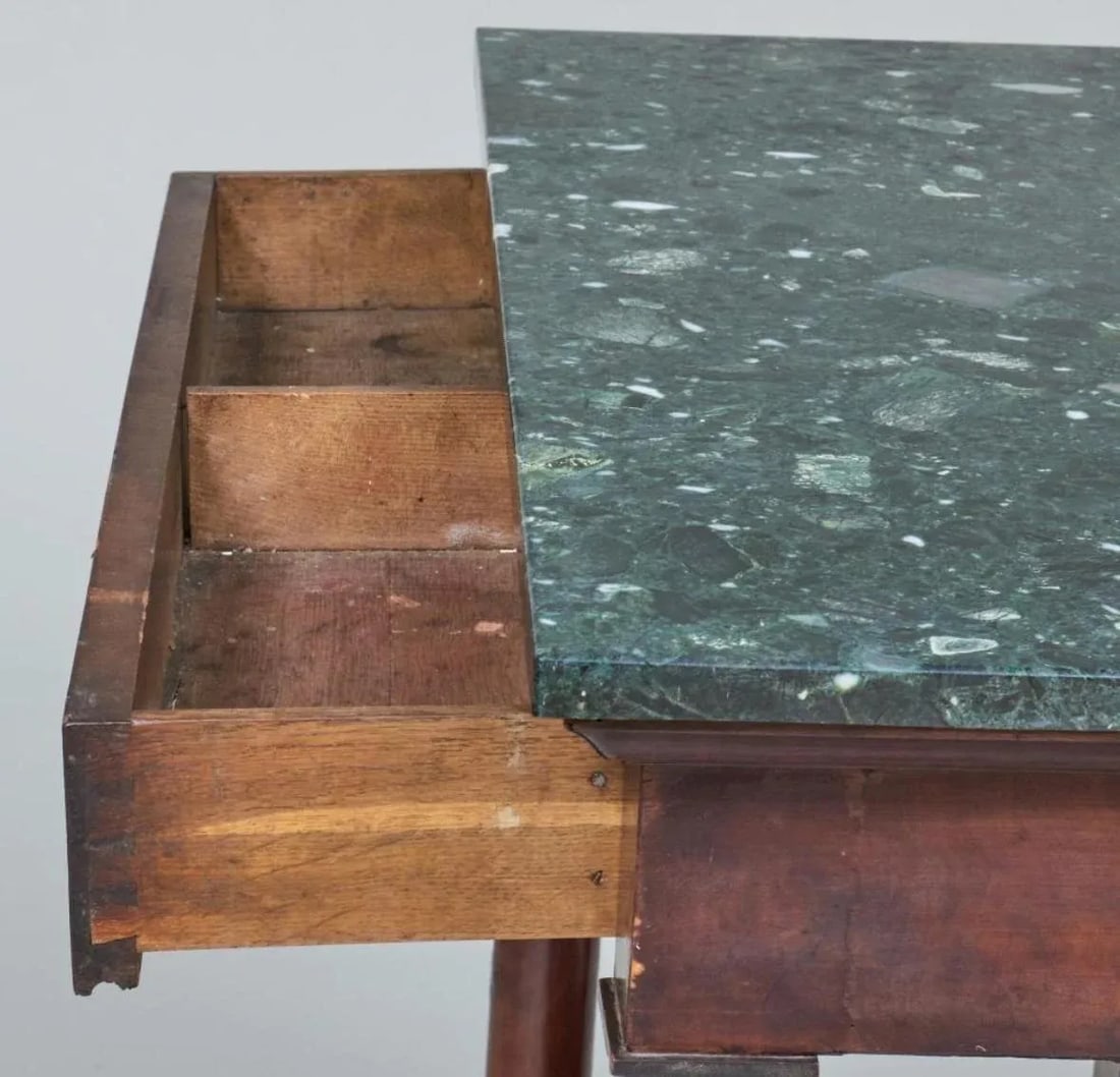 Empire Ormolu Mounted French Empire Mirrors Console Table in Mahogany With Marble Top - 12