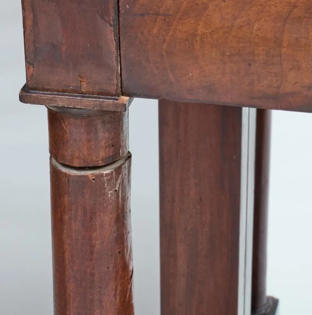 Empire Ormolu Mounted French Empire Mirrors Console Table in Mahogany With Marble Top - 5