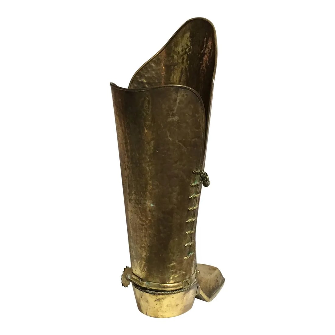 Patinated Brass Boot Shaped Umbrella Stand, Italy, 1960s - 3