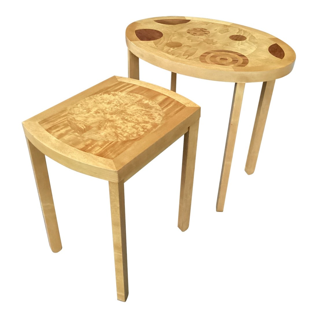 1970s Vintage Baker Furniture Company Art Deco Nesting Tables - Set of 2 (1 of 5)