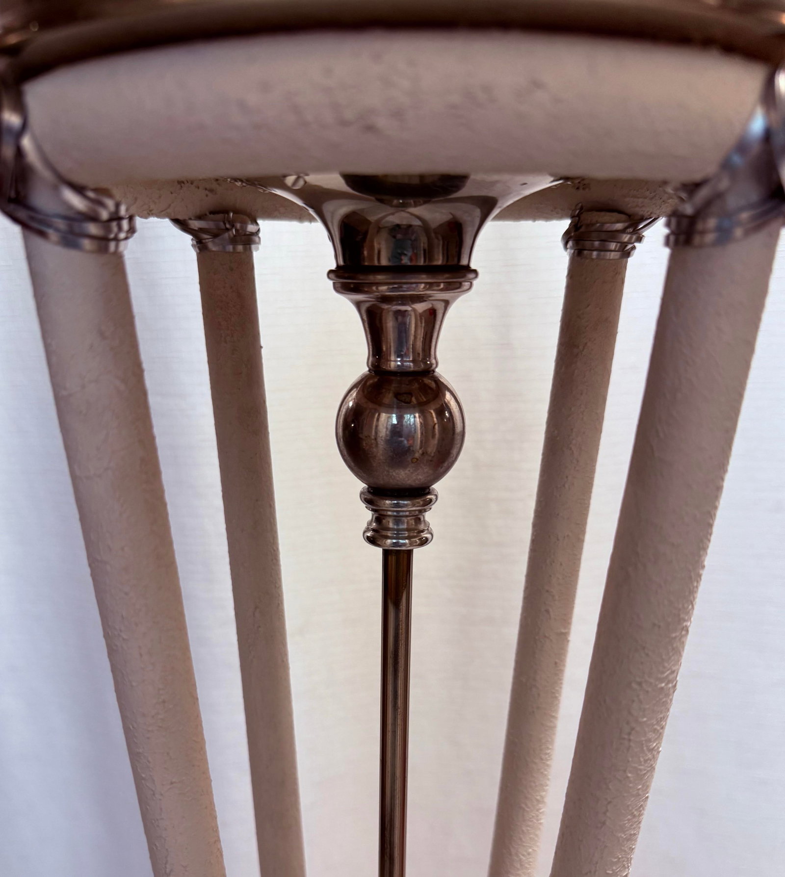 Vintage Hart Associates Post-Modern Brass & Metal Floor Lamp With Black Shade and Cream Painted Legs - 6