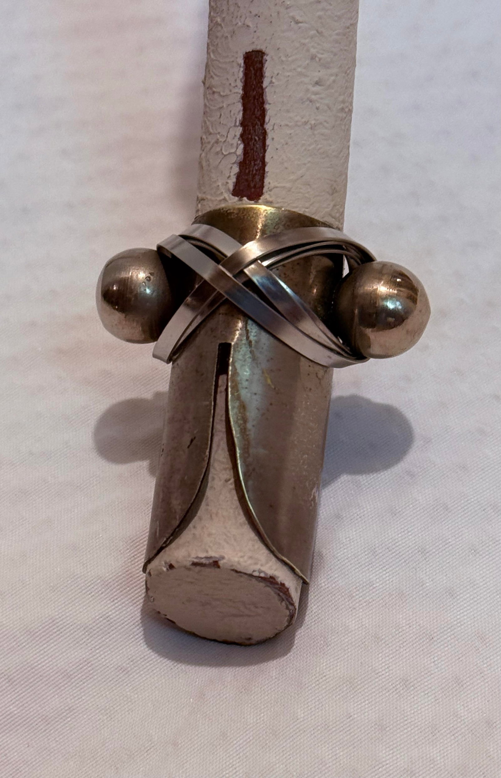 Vintage Hart Associates Post-Modern Brass & Metal Floor Lamp With Black Shade and Cream Painted Legs - 8