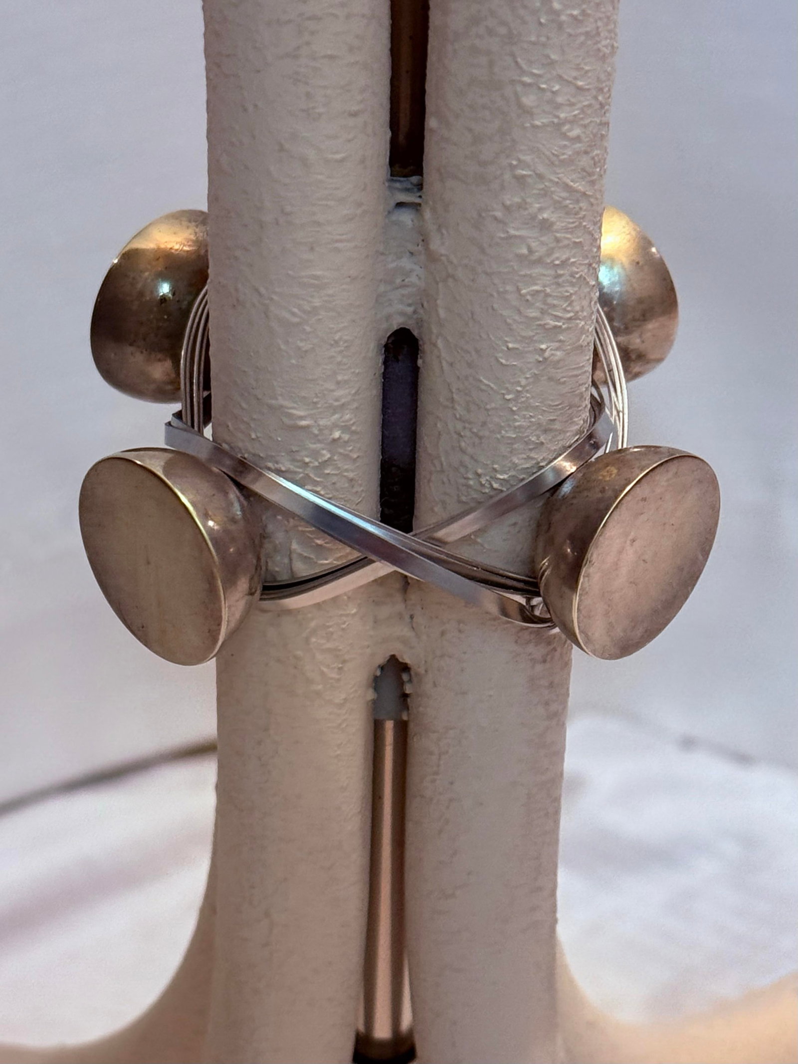 Vintage Hart Associates Post-Modern Brass & Metal Floor Lamp With Black Shade and Cream Painted Legs - 9