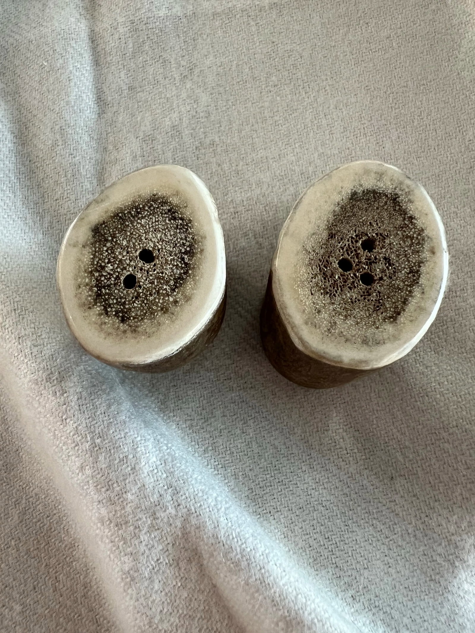 Vintage Moose Antler Salt and Pepper Shakers - 3
