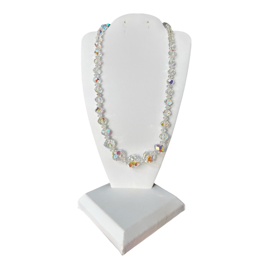 Mid 20th Century Vintage Aurora Borealis Graduated Beaded Necklace (1 of 8)