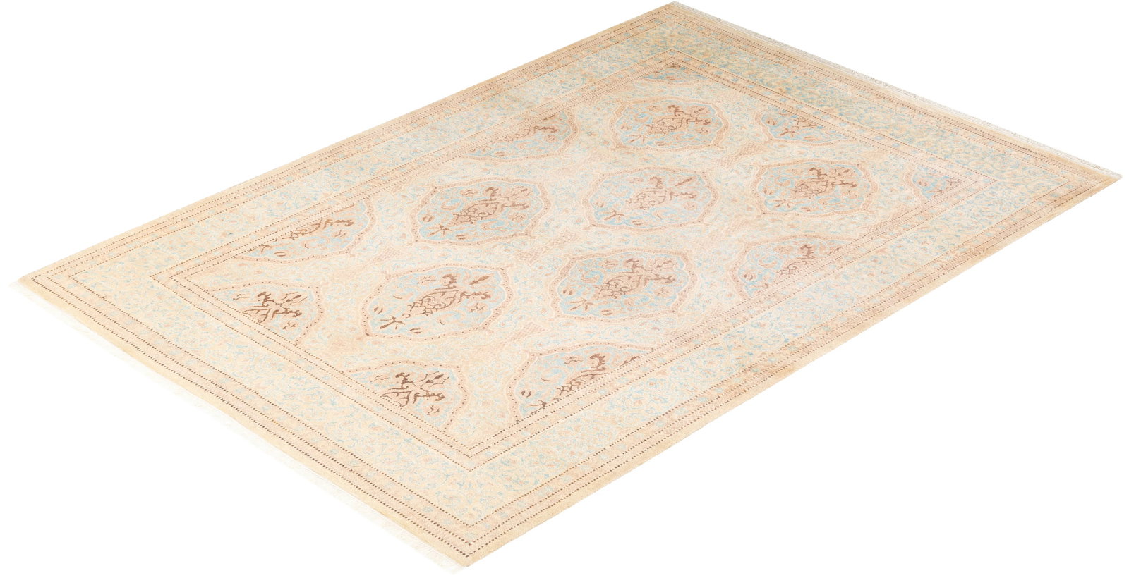 Mogul, One-of-a-Kind Hand-Knotted Area Rug - Ivory, 4' 2" x 6' 0" - 8