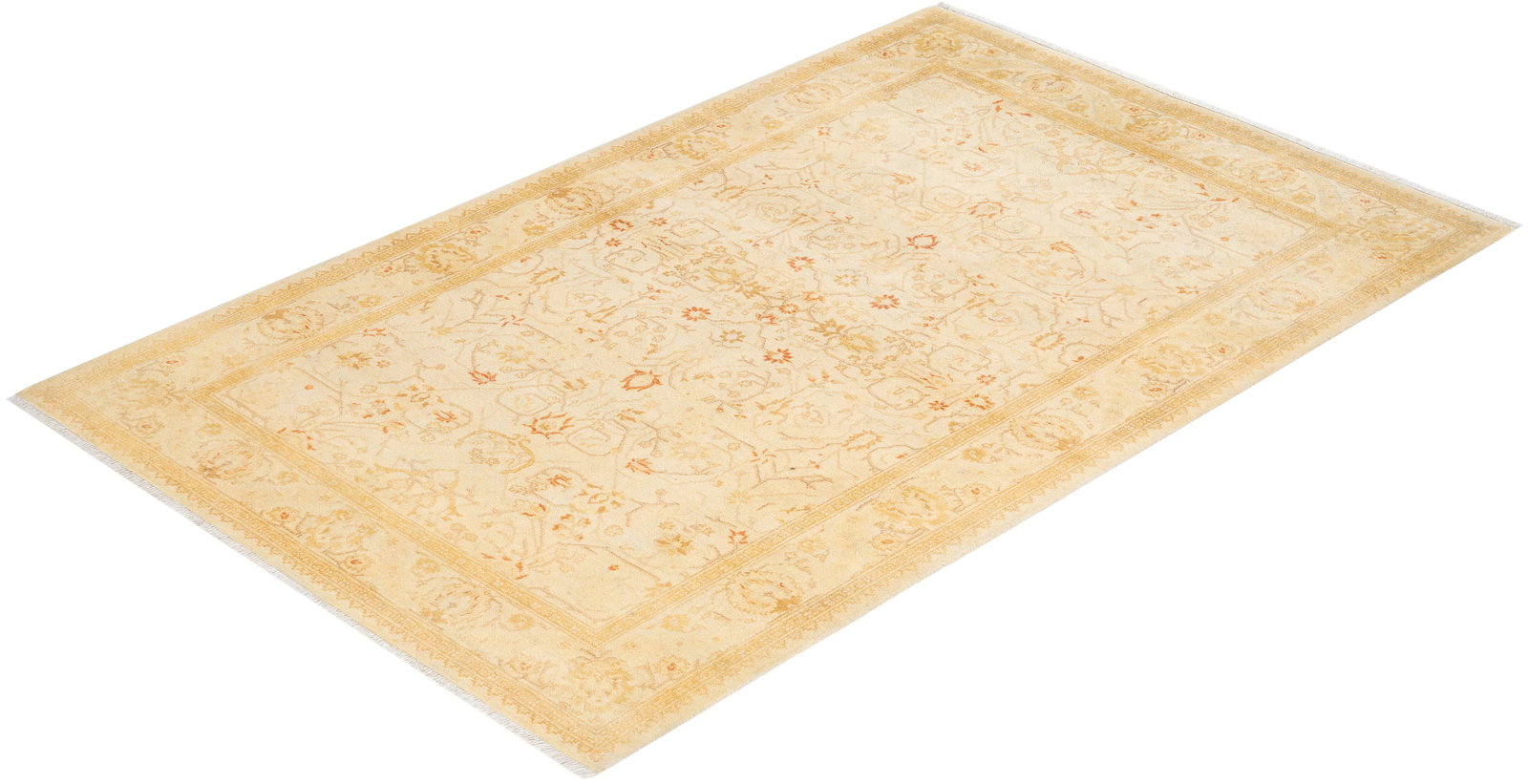 Mogul, One-of-a-Kind Hand-Knotted Area Rug - Ivory, 4' 1" x 6' 4" - 8