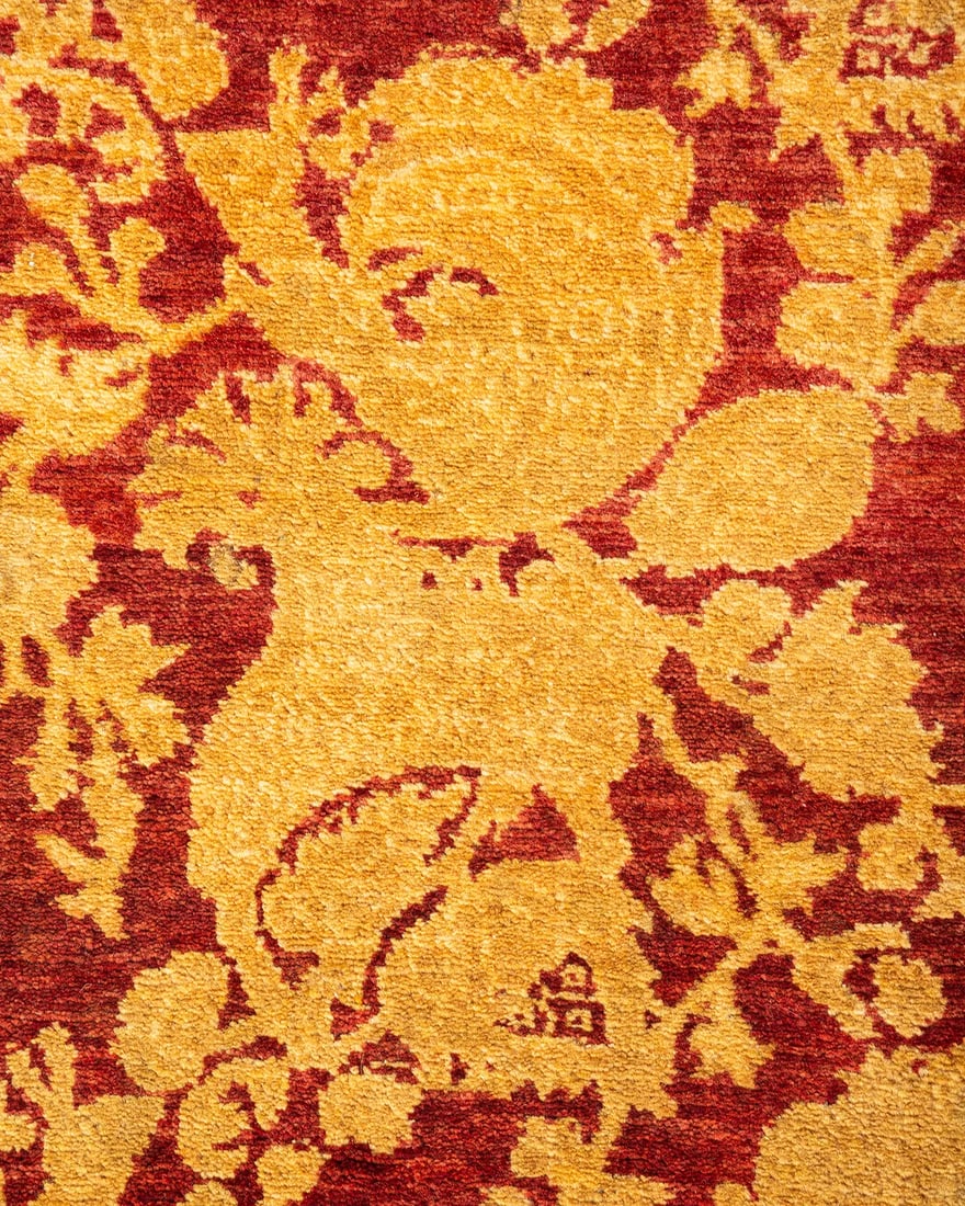 Mogul, One-of-a-Kind Hand-Knotted Area Rug - Yellow, 4' 1" x 4' 1" - 3