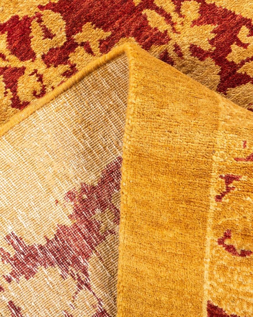 Mogul, One-of-a-Kind Hand-Knotted Area Rug - Yellow, 4' 1" x 4' 1" - 6