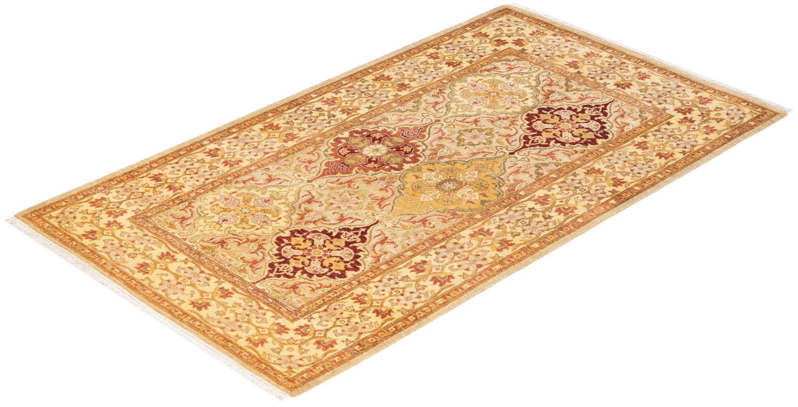 Mogul, One-of-a-Kind Hand-Knotted Area Rug - Yellow, 3' 2" x 5' 5" - 8