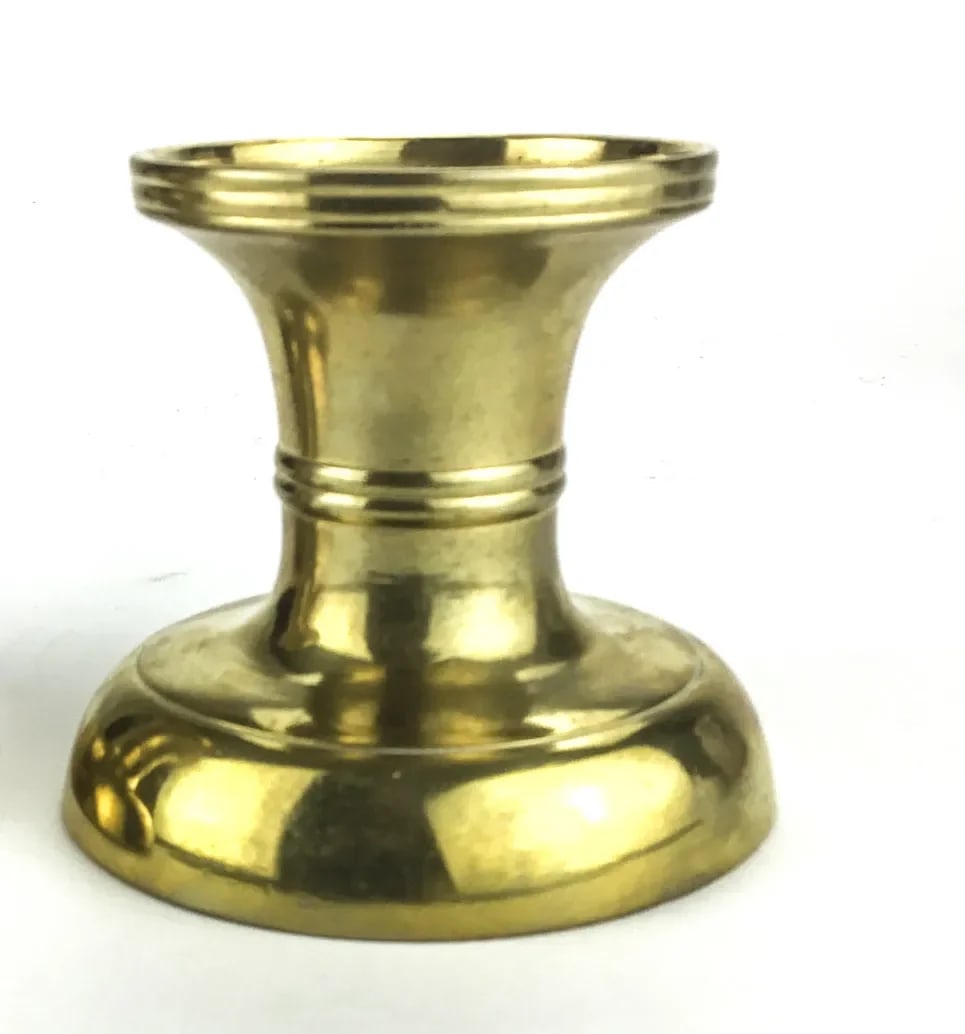 Heavy Solid Brass Pedestal Candle Holders a Pair - 4