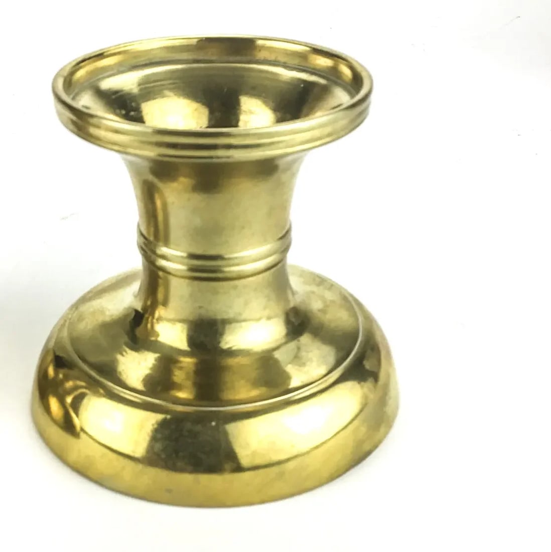 Heavy Solid Brass Pedestal Candle Holders a Pair - 9