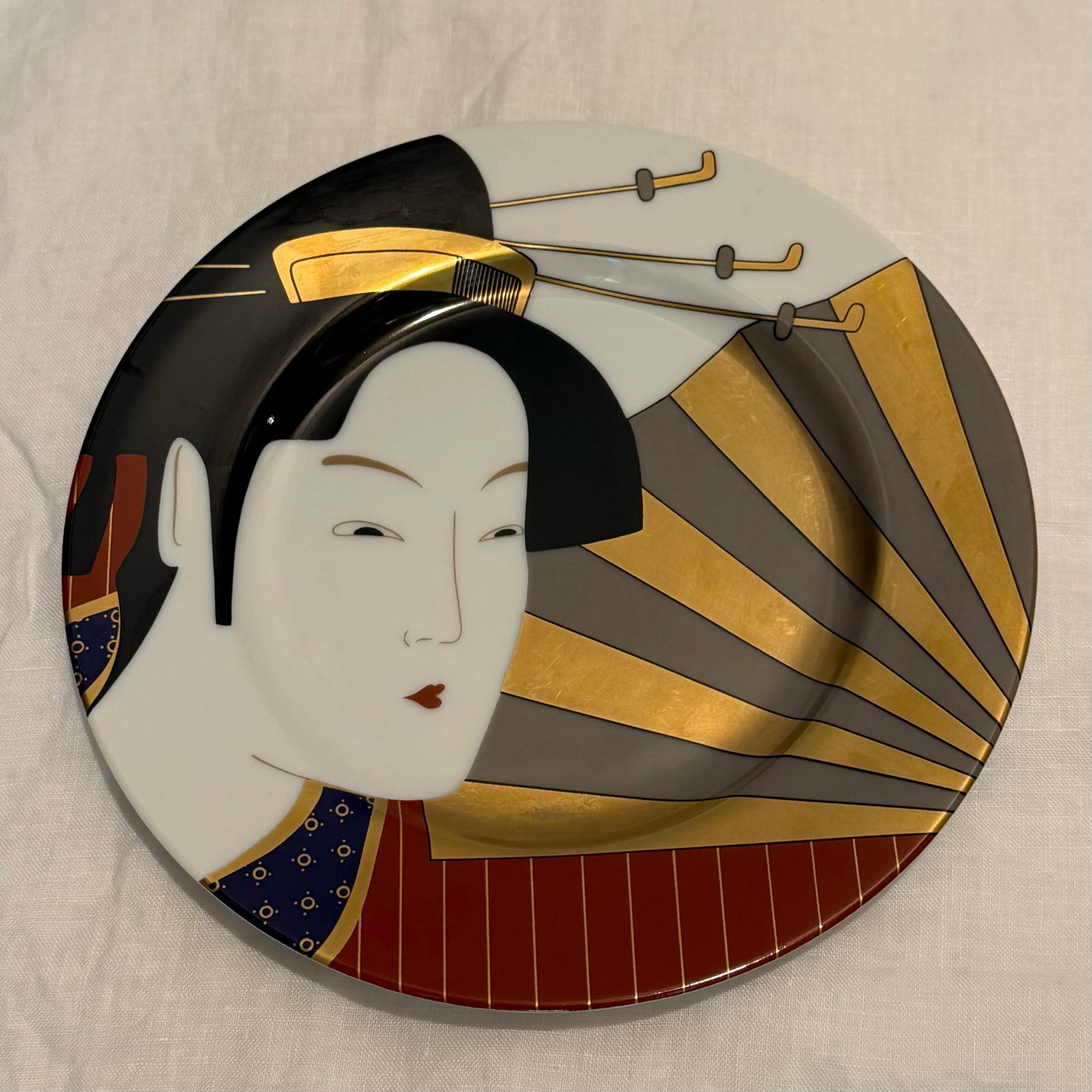 Vintage 1980s Fitz and Floyd Geisha Collection Salad Plates - Set of 8 - 4