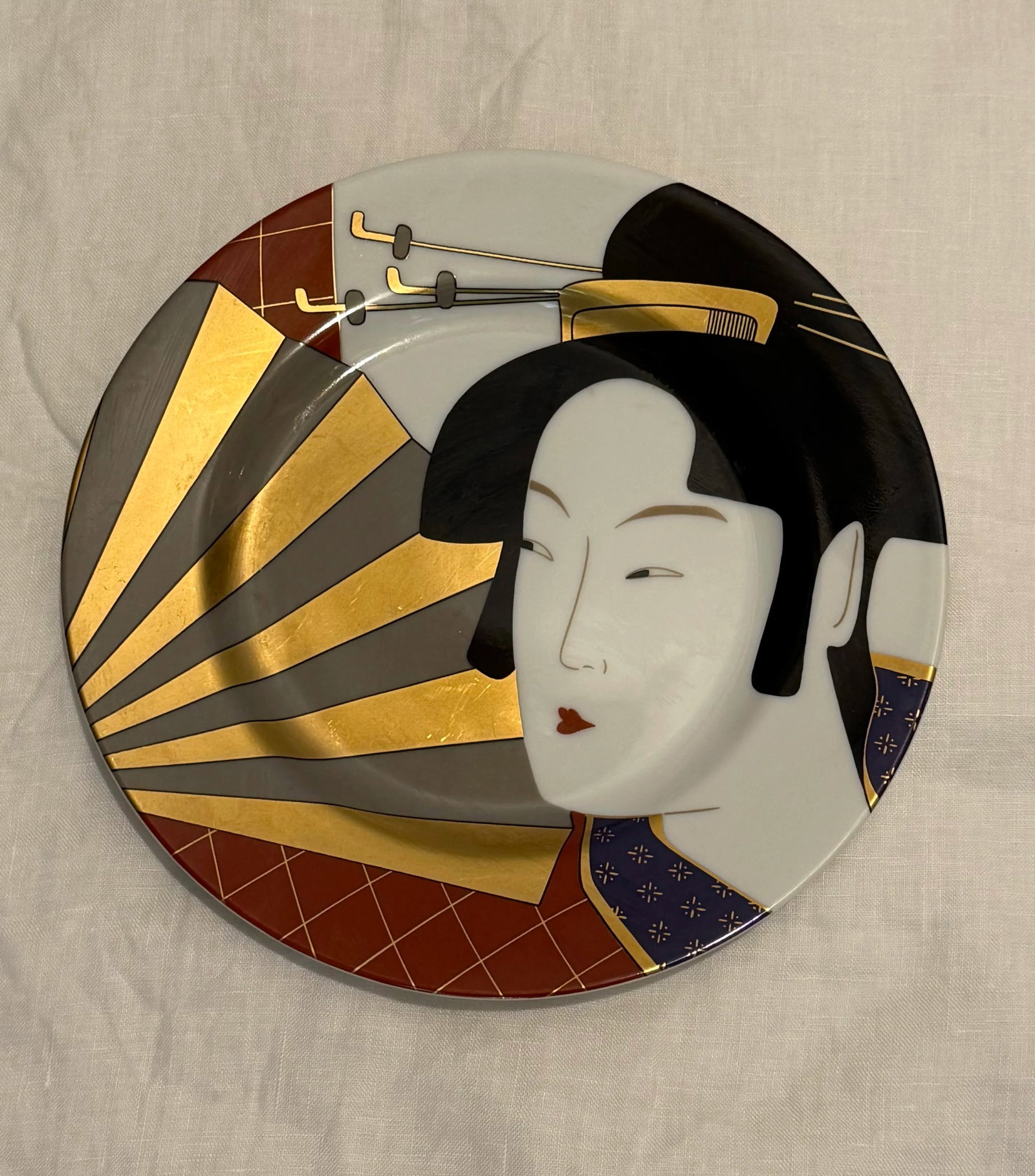 Vintage 1980s Fitz and Floyd Geisha Collection Salad Plates - Set of 8 - 5