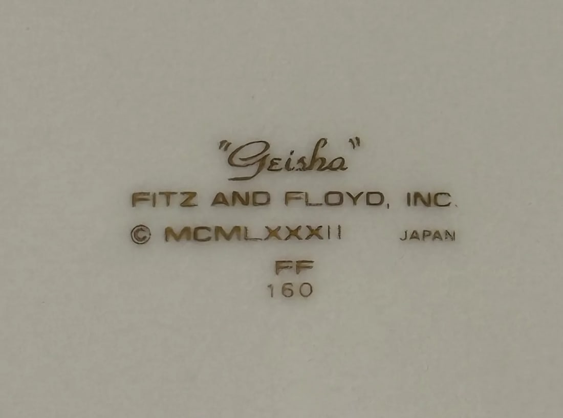 Vintage 1980s Fitz and Floyd Geisha Collection Salad Plates - Set of 8 - 7