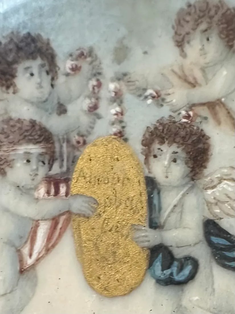 19th Century Neoclassical Miniature Painting Pair in Original Ebonized Frames & Glass, Circa 1850, P - 9