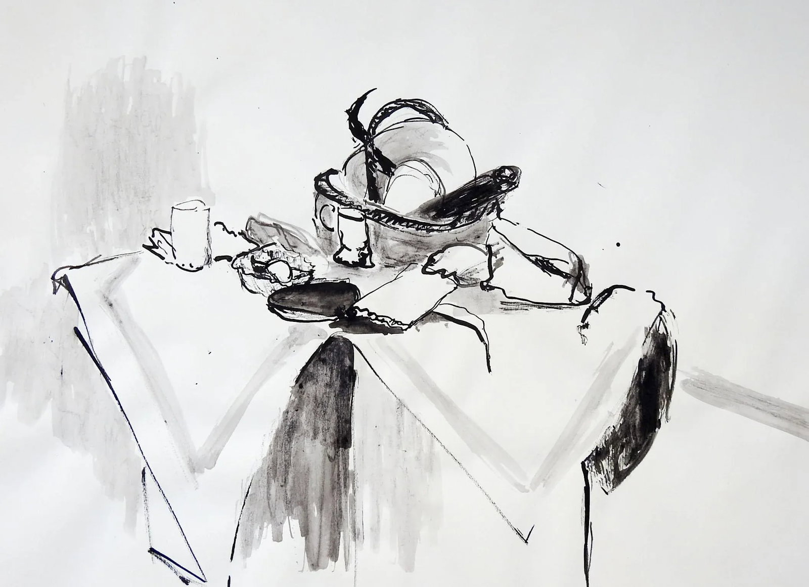 Mid 20th Century Modernist Pen & Ink Still Life Drawing - 2