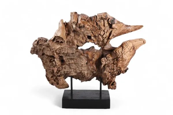 Table Top Organic Teak Sculpture- 31" Inch Tall - 2