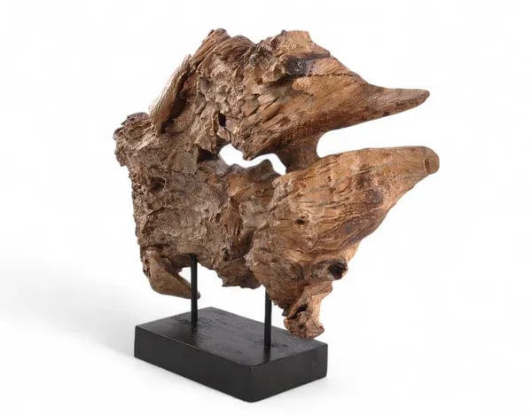 Table Top Organic Teak Sculpture- 31" Inch Tall - 5